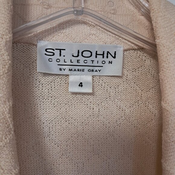 St. John Collection By Marie Grey Cream Colored Jacket & Skirt Set - Picture 2 of 3